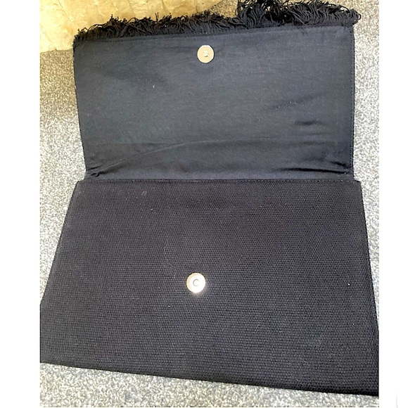 Stella & Dot Taj Multicolor Woven Tribal Fringed Geometric Envelope Clutch Bag - Picture 5 of 9